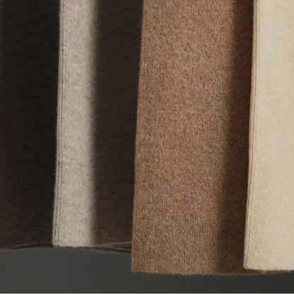 Spring Autumn Women High Waist Wool Wide Leg Pants Solid Soft Warm 100% Merino Wool Knitted Trousers Belt Casual Korean Fashion