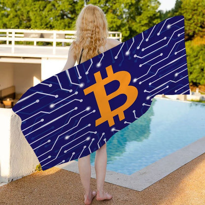 Bitcoin Evolution Of Money Beach Towel Cartoon Cute Summer Kids Large Bath Pool Beach Towel Microfiber Absorbent