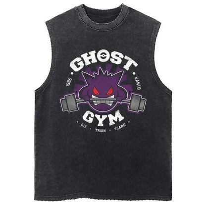 Luffy printed anime fitness vest summer new men s vest Y2k women s washed casual sleeveless shirt streetwear Harajuku