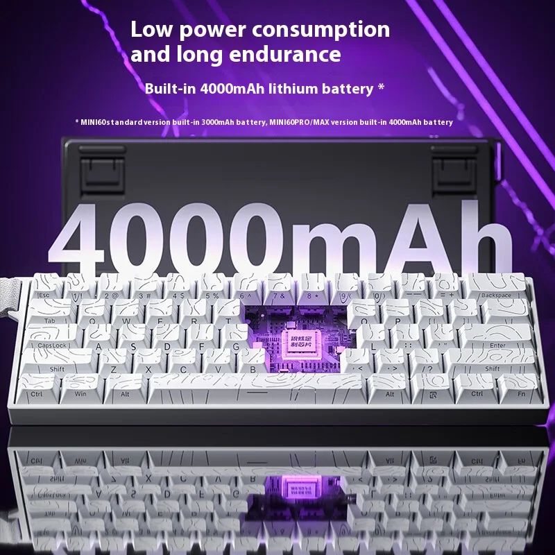AULA Mini60 HE Magnetic Switch Teclado RGB Tri Mode Sem Fio Teclado Mecânico 8000Hz 0.01mmRT Teclado Gamer Presentes para Gamers