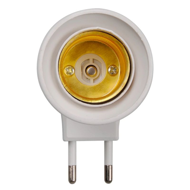 E27 EU Plug Lamp Base Light Bulb Base Socket Adapter Converter 250V 6A White Night Light With Power On Off Control Switch