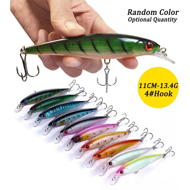 3/5/10 Peças Iscas de Pesca de Cores Mistas Crankbaits Conjunto Minnow Isca Lote Wobbler Baixo Swimbait Mar Natação Isca Dura Pesca