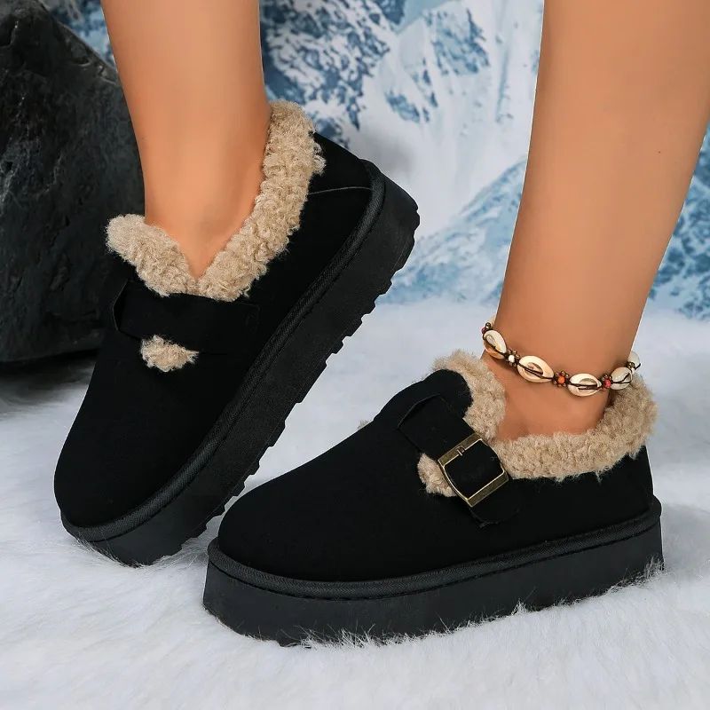 2024 New Winter Flat Shoes Women's Snow Boots Plush Warm Winter Thick Fashion  Women's Boots