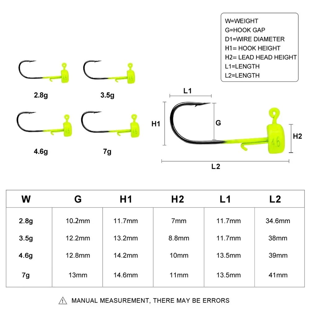 5pcs Anzóis de Pesca 2.8g 3.5g 4.6g 7g Ned Mushroom Head Jig Anzol Afiado com Barba para Iscas de Silicone Ferramentas de Pesca Jigging