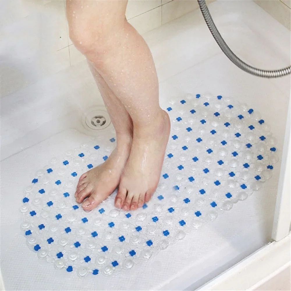1pc Tapete de Banho Antiderrapante de PVC Retangular Macio para Chuveiro Banheiro Tapete de Massagem com Ventosa Antiderrapante Grande
