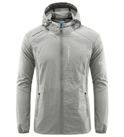 Men's UPF 50+ UV Protection Windbreaker Quick Dry Jacket Outdoor Sun-Protective Thin Hiking Fishing Cycling Hooded Sport Light