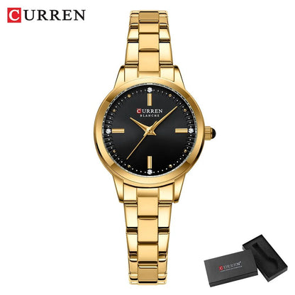CURREN Women's Watches Fashion Original Quartz Wrist Watch for Ladies Roman Dial Dazzling Diamond Waterproof Luminous Luxury New