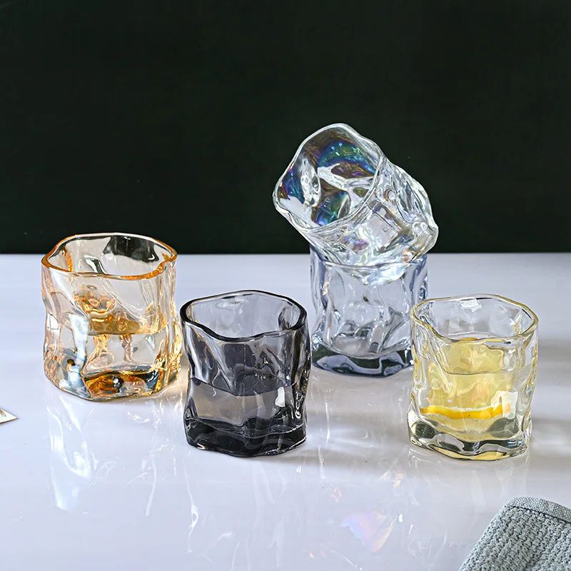 Copo de uísque cinza-fumaça 190ml, copo Old Fashioned de base pesada, conjunto de presente para bar, caneca de cerveja de cristal, direto da fábrica