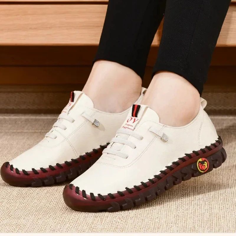 Sneakers for Women Leather Casual Vulcanized Female Shoe Soft Comfortable Flat Loafers Shoes Slip on Shoes Zapatillas De Mujer