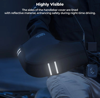 Luvas de guidão KEMIMOTO Luvas de mão para motocicleta Inverno Corta-vento Impermeável Lavável para Scooter ATV Snowmobile