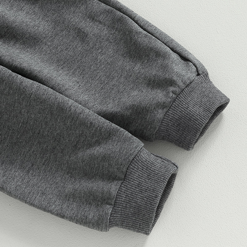 Roupas de Outono Inverno para Bebês Meninos, Conjunto de 2 Peças de Moletom de Manga Comprida com Estampa de Letra "Little Dude" e Calças
