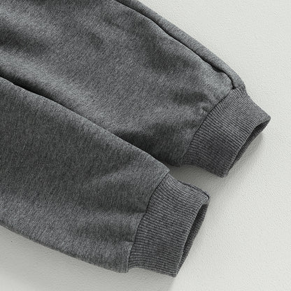 Roupas de Outono Inverno para Bebês Meninos, Conjunto de 2 Peças de Moletom de Manga Comprida com Estampa de Letra "Little Dude" e Calças