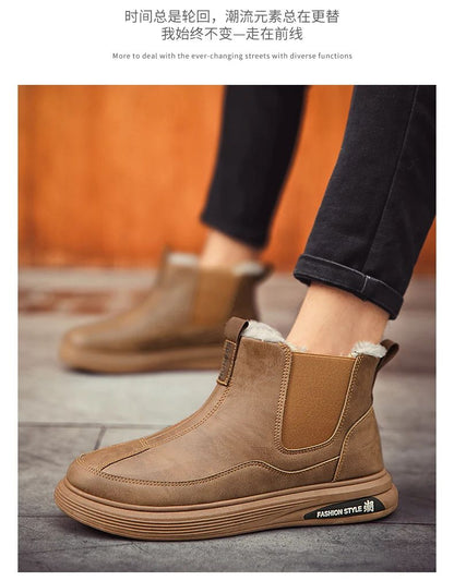 Men's Winter Boots and Cold-proof Boots 2025 Men's Winter High-quality Warm High-top Cotton Shoes Outdoor Thick-soled Snow Boots