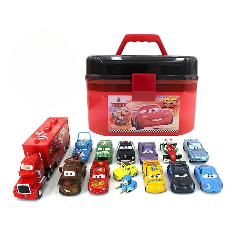 Bonecos de brinquedo do desenho animado Carros da Disney, Relâmpago McQueen, kit de bonecos de ação, brinquedos para presente infantil
