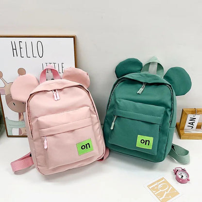 Mochila infantil fofa estilo novo para meninos e meninas estudantes do jardim de infância mochila escolar casual de cor sólida