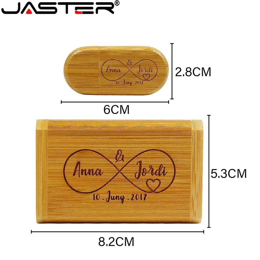 JASTER 10 unidades/lote (LOGOTIPO personalizável) Pen Drive USB 2.0 de Madeira 4GB 8GB 16GB 32GB 64GB 128GB Memory Stick Presente de Casamento
