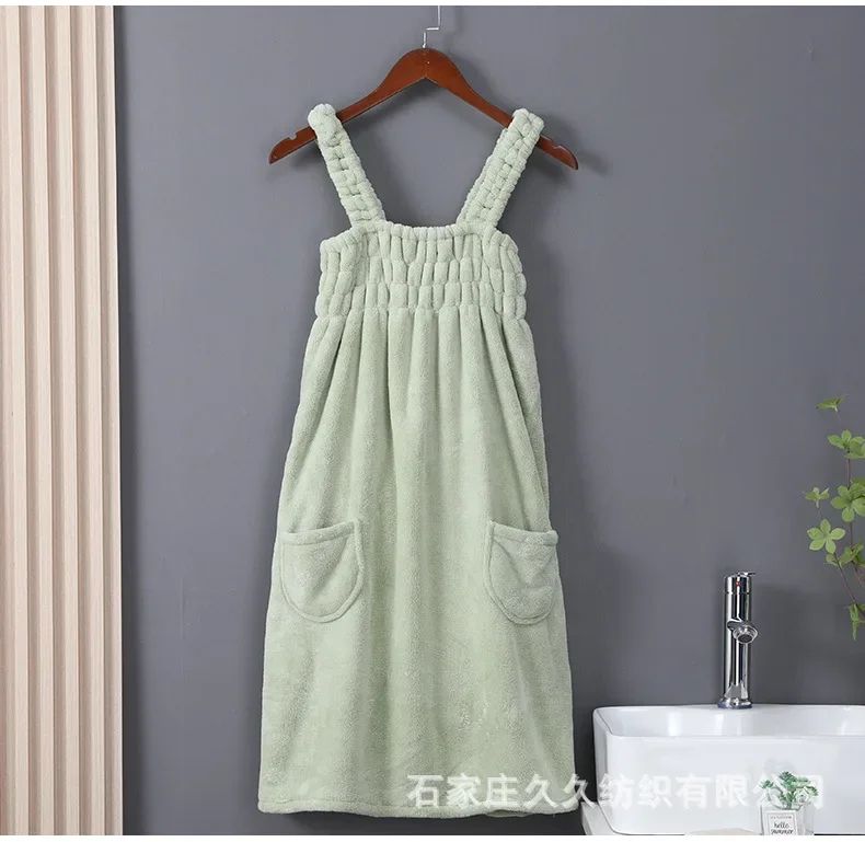 Women Wearable Bath Towel Wearable Towels Coral Fleece Women's Bath Skirt Absorbent Bath Skirt Shower Sauna Wear Towel
