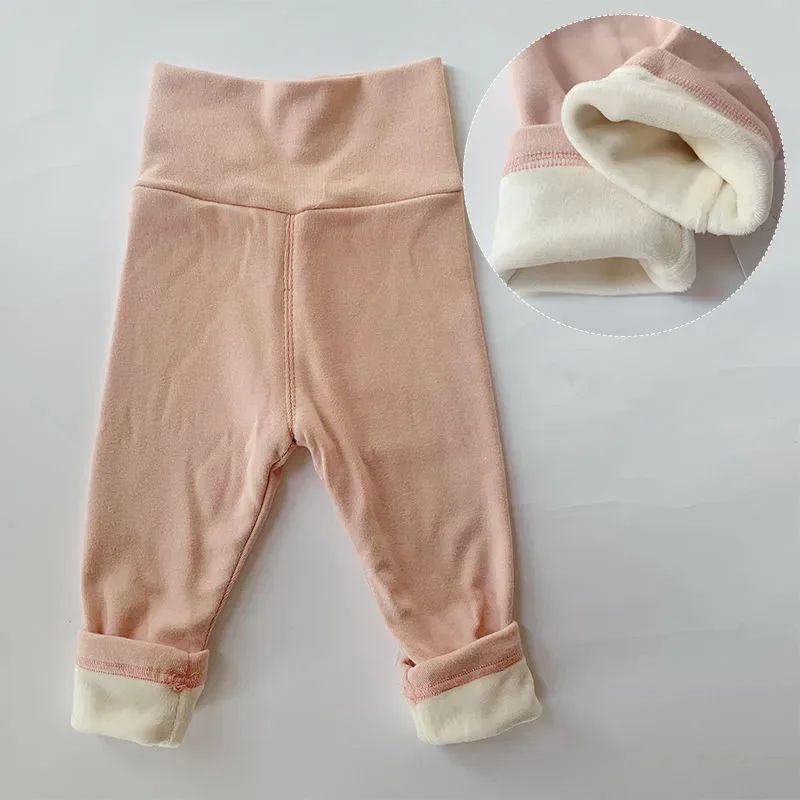 0-5Y BABY Clothes Casual Pants Autumn Winter Kids Warm Pants Boy Girls One Piece Fleece Trousers Outer Wear Sports Trousers