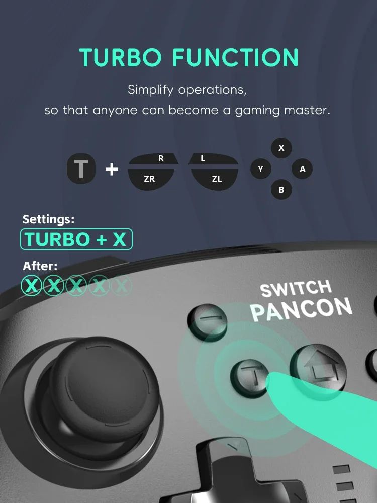 DATA FROG Wireless Turbo Function Pro Game Controller For Switch Switch OLED Portable Gaming Gamepad Accessories