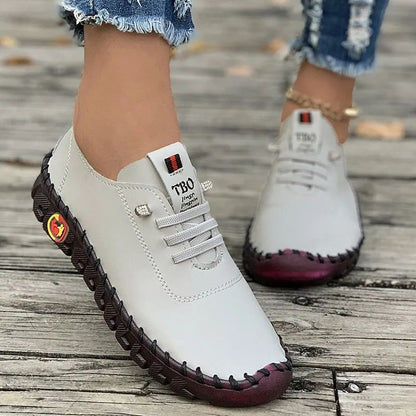 Sneakers Women Shoes Loafers Lace Up Leather Flat New Spring 2023 Casual comfortable Mom Shoe Mujer Zapatos Chaussure Femme