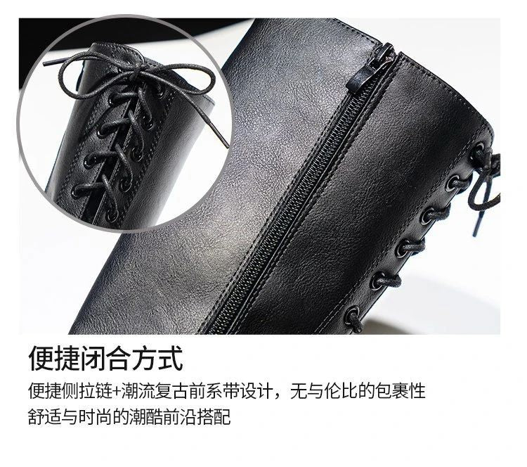 Women's Mid Calf Boots Padded Shoes Knee High Winter Sneakers Punk Style Military Casual White Black 2024 Lucury Platform Woman