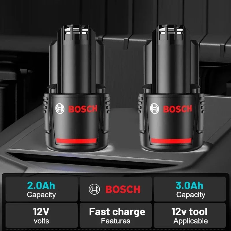 Bateria 100% Original Bosch 12V, 3000mAh, íons de lítio recarregável BAT411A BAT412 BAT412A BAT413 com Carregador de Bateria