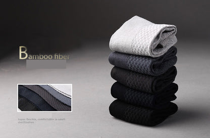 10 Pair Men's Bamboo Fiber Socks Harajuku Retro Breathable Business Man Socks Black Long Sock Deodorant Gift Set Size 39-46