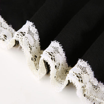 Women Spring Autumn Tops Lace Trim Square Neck Long Sleeve Slim Fit Blouse Gothic Grunge Shirts Y2K Aesthetic Kawaii Clothes