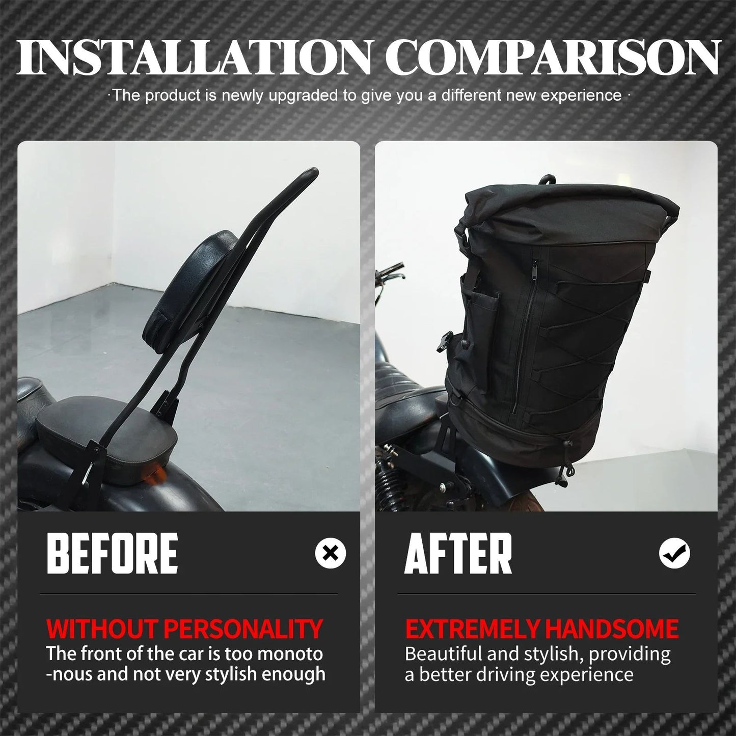 Mochila Universal para Motocicleta, Alforje, Sissy Bar, Encosto, Bolsa de Bagagem Traseira, Mochila Multifuncional para Exterior com Alças