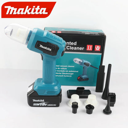 Aspirador de Pó Sem Fio Makita 18V: 200W, 10000Pa, Capacidade de 180ML, 7 Bicos, Para Tarefas Eficientes de Limpeza de Carros e Ambientes de Trabalho