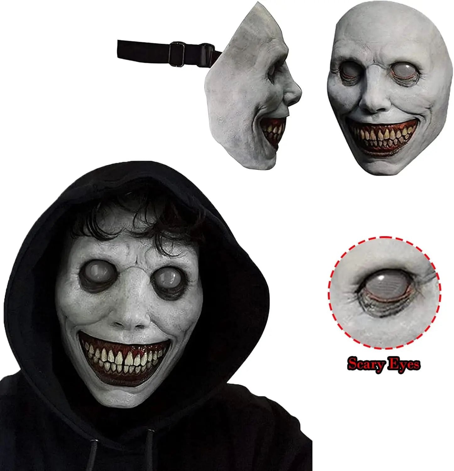 1-10PCS Halloween Smile Demon Mask for Exorcist Cosplay Party Ghost Costume and Haunted House Decoration Party Prop