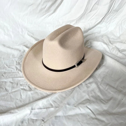 Vintage Western Cowboy Hat For Men's Gentleman Lady Jazz Cowgirl With Leather Wide Brim Cloche Church Sombrero Hombre Caps