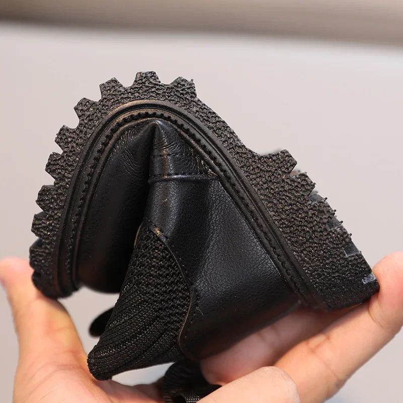 Kids Short Boots Fashion Boys Shoes Autumn Winter Leather Children Boots Non-Slip Toddler Girls Boot Toddler Snow Shoes