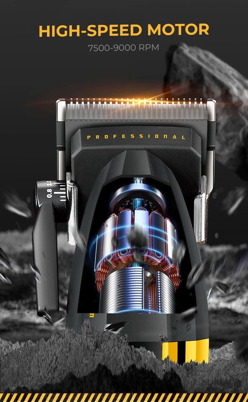 VGR Electric Hair Trimmers Professional 9000RPM Hair Clippers Rechargeable Haircut Machine Adjustable Barber Tool for Men V-285