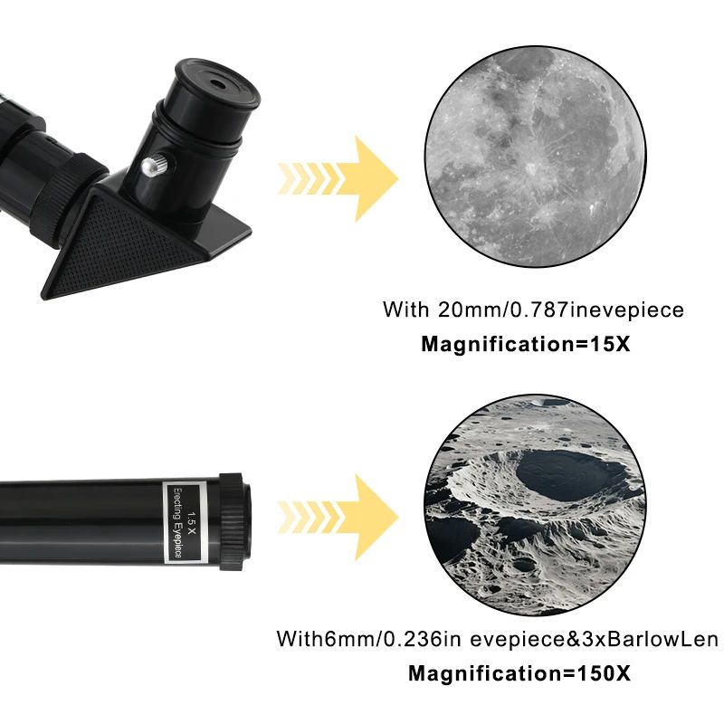 Telescópio astronômico F36050 com grande abertura, alta definição e alta ampliação para observação da lua e das estrelas