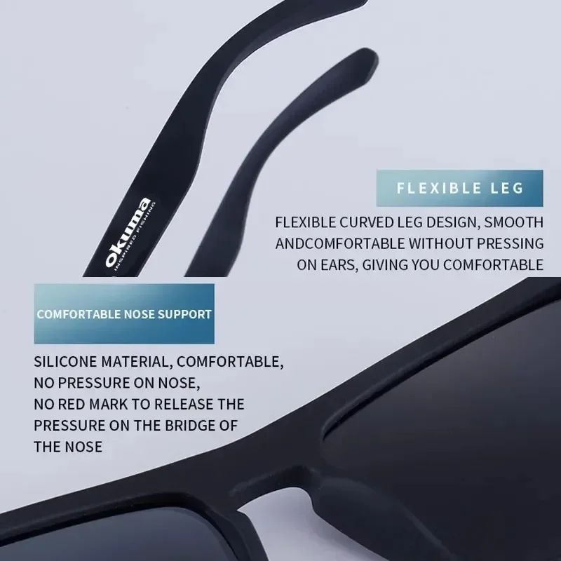Óculos de sol polarizados Okuma UV400 para homens e mulheres, para caça ao ar livre, pesca, ciclismo, óculos de sol, caixa opcional