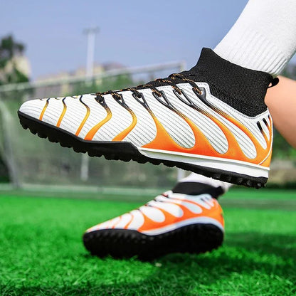 Men Match Non Slip Football Boots Cleats Indoor Outdoor Soccer Shoes Sport Training Long Spikes FG/TF Boys Futsal Comfortable