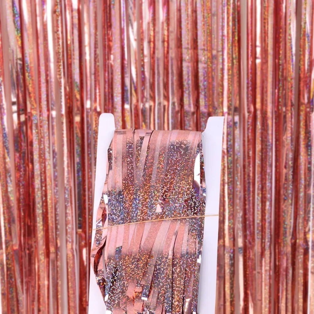 Gold Foil Curtain Fringe Pink For Backdrop Party Back Drop Photo Booth Wedding Graduations Birthday Christmas Event