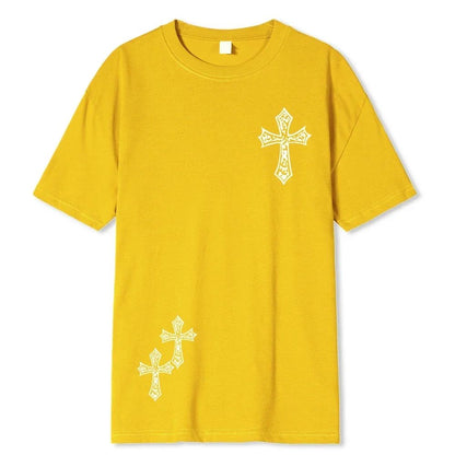 New 100% Cotton High Quality T-shirt Harajuku Summer Hip Hop Men's Fitness Sports Round Neck Top