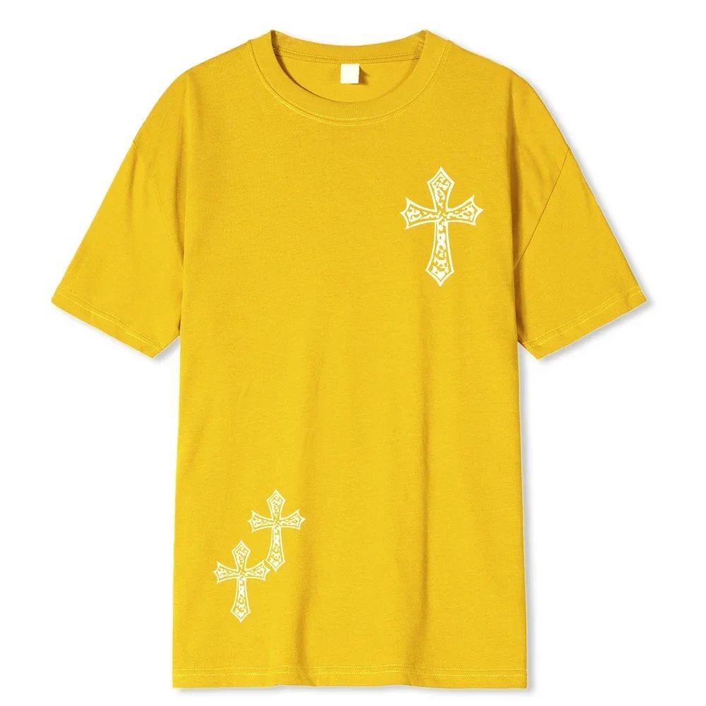 New 100% Cotton High Quality T-shirt Harajuku Summer Hip Hop Men's Fitness Sports Round Neck Top