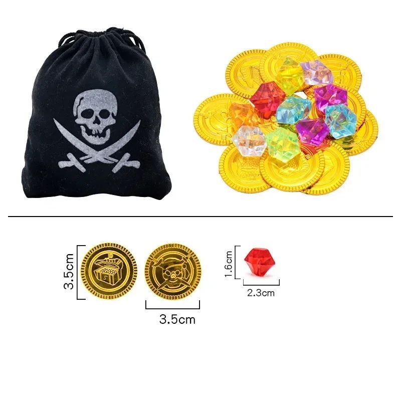 Boys Pirate Skull Dress Up Clothes Kids Printed Striped T-Shirt Pants Partywear Captain Jack Adventure Pirate Toys Gifts