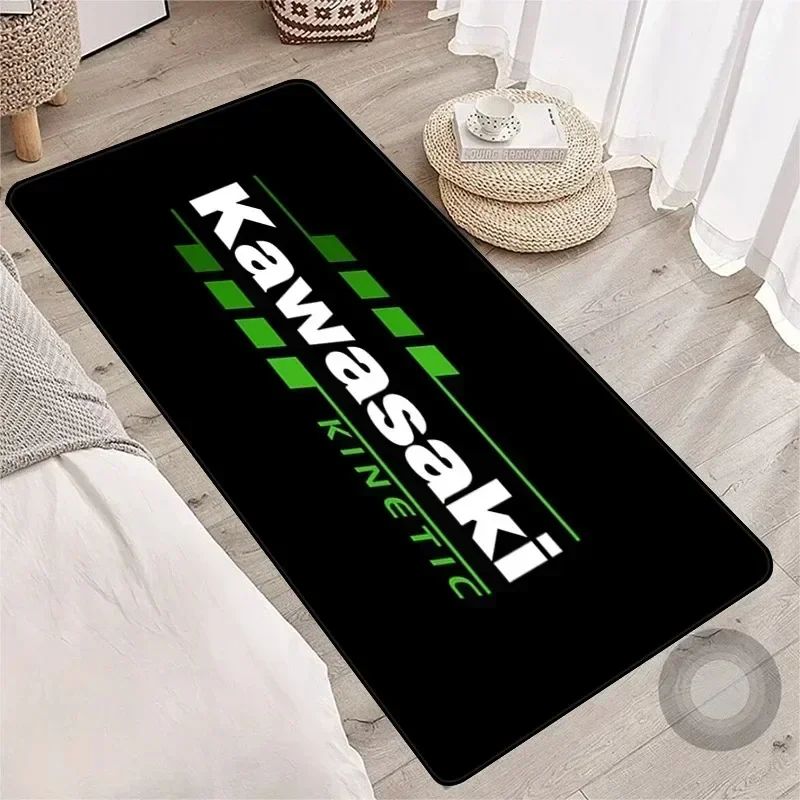 Garage Mat Motorcycle Carpet Racing Cool Moto Display Kawasaki Carpet for Kawasaki Motorcycle Area Rug Anti-slip Floor Decor Rug
