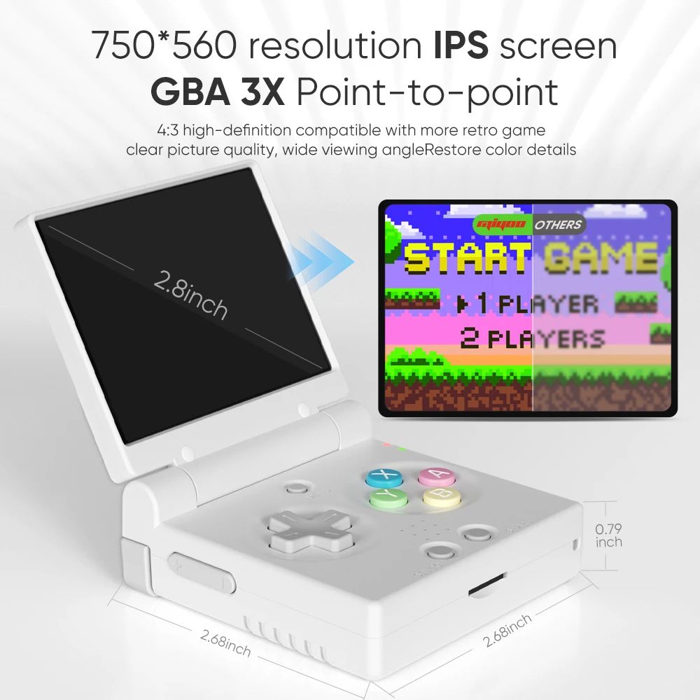 MIYOO MINI FLIP Handheld Game Players 2.8'' IPS Screen Linux System Video Game Consoles Free Case Gamer Dual analog sticks Gift