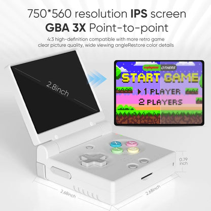 MIYOO MINI FLIP Handheld Game Players 2.8'' IPS Screen Linux System Video Game Consoles Free Case Gamer Dual analog sticks Gift