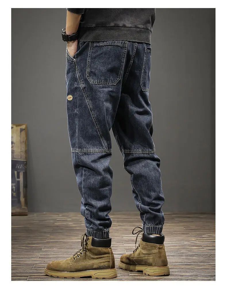 Calça Jeans Masculina Solta Moda Outono Inverno Calça Harem Casual Calça Comprida Roupa de Trabalho Confortável