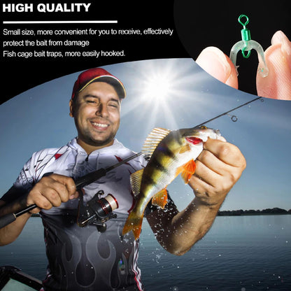 Fishing Hook Separator Anti Tangle Boom Green Silicone Bifurcator High Elastic Subline Splitter Lure Rigging Accessories Tool