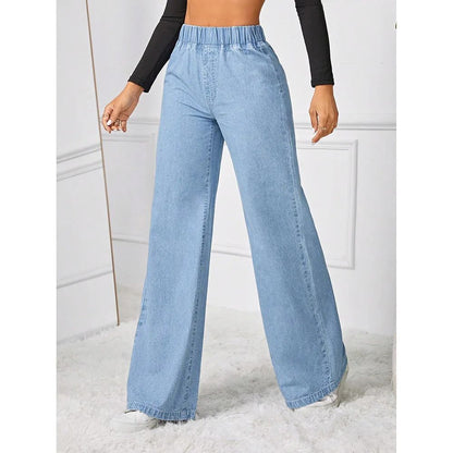 Fashionable Loose Women's Jeans High Waist Straight Leg Long Legged Wide Pants Autumn New Arrival Trendy Lazy Style
