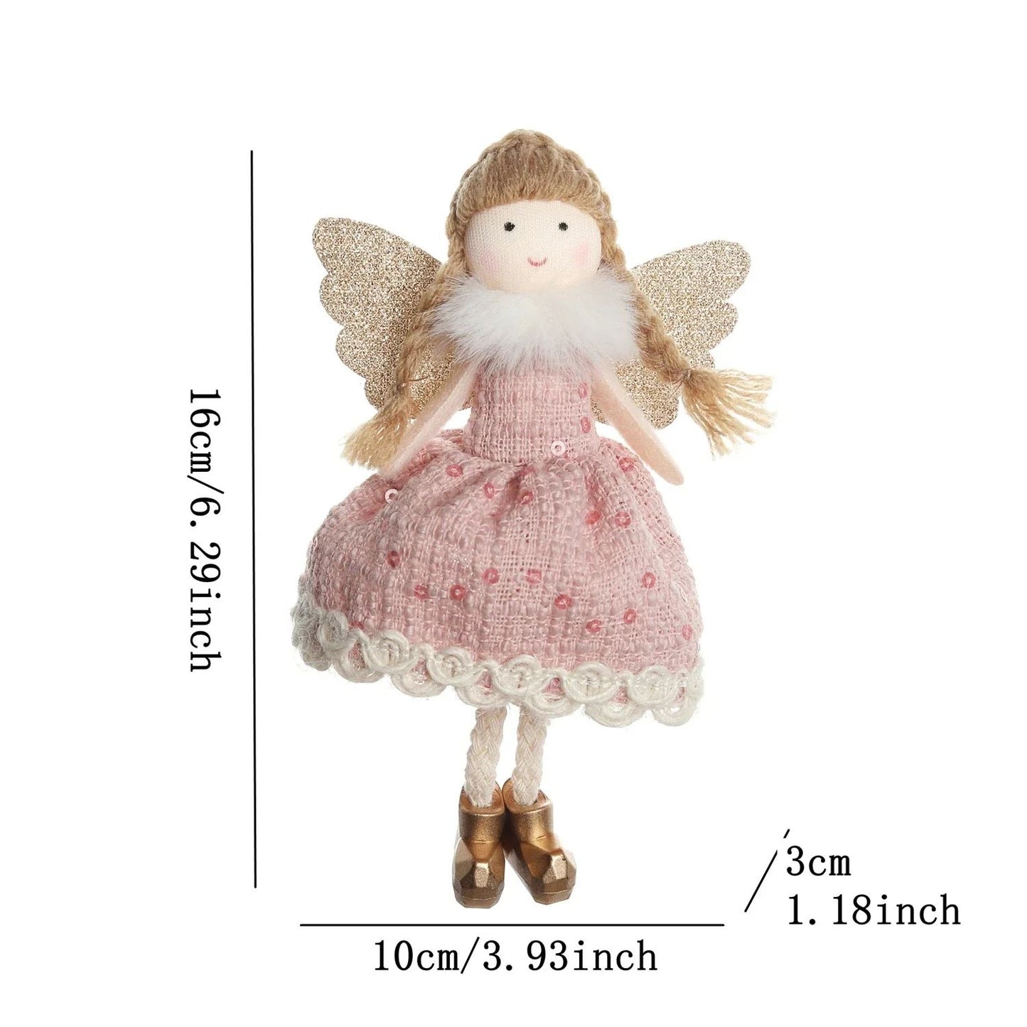 Christmas plush antlers angel girl pendant Christmas tree pendant creative doll pendant gift