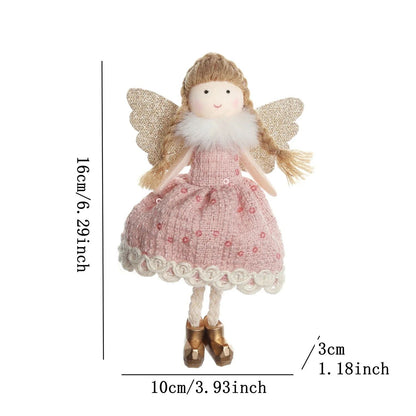 Christmas plush antlers angel girl pendant Christmas tree pendant creative doll pendant gift