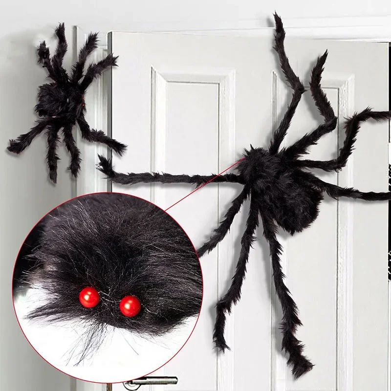 Halloween Spider Decoration Realistic Super Plush Spider Scary Indoor Home Scream Party Outdoor Garden Yard Decoration Supplies